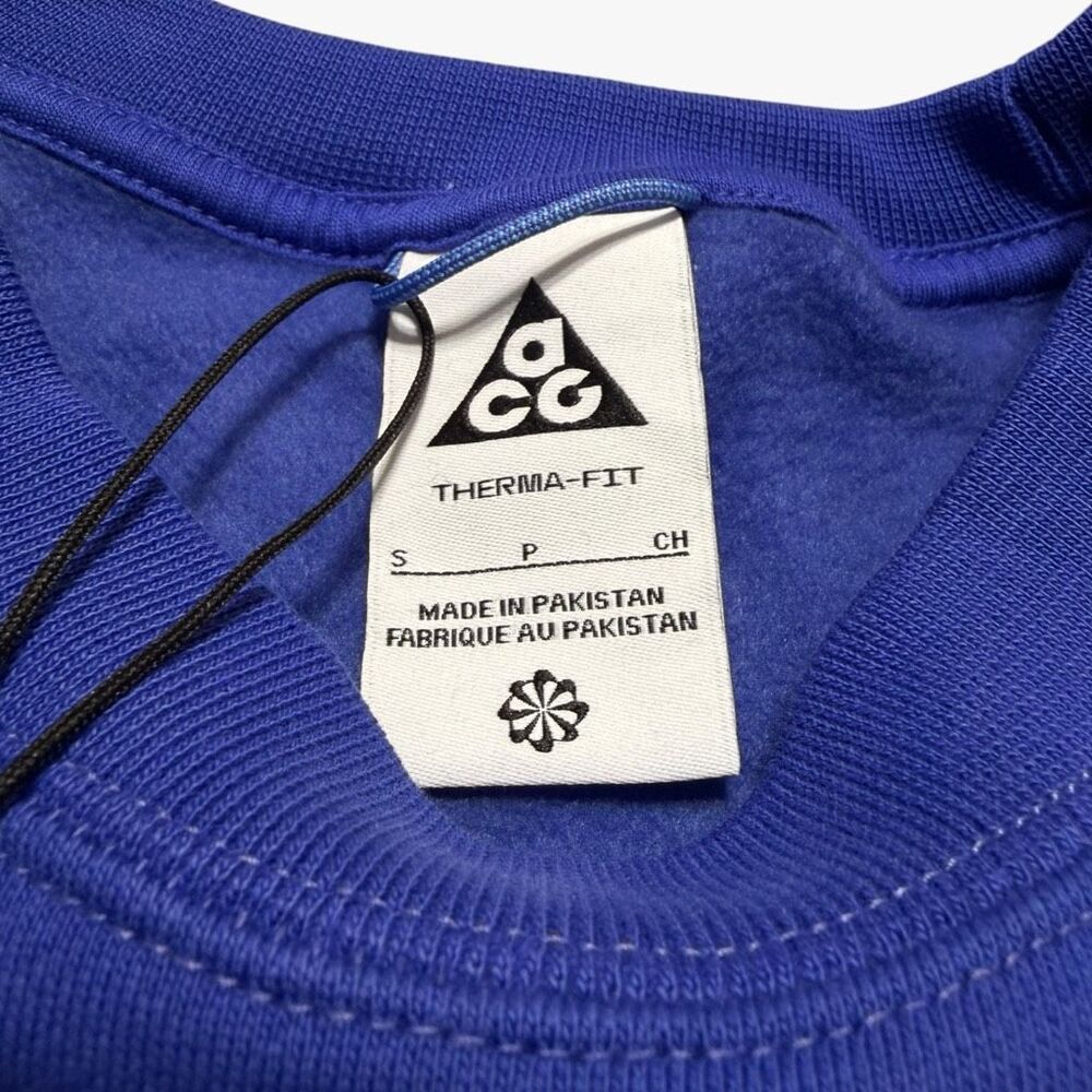 Nike ACG Tuff Fleece Therma-Fit Lapis Blue Bigfoot Crewneck size S IF1490-430 - Picture 10 of 12